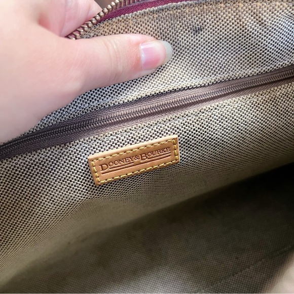 Dooney & Bourke • Domed Satchel purse bag Burning Red initials canvas wristlet - Picture 12 of 16